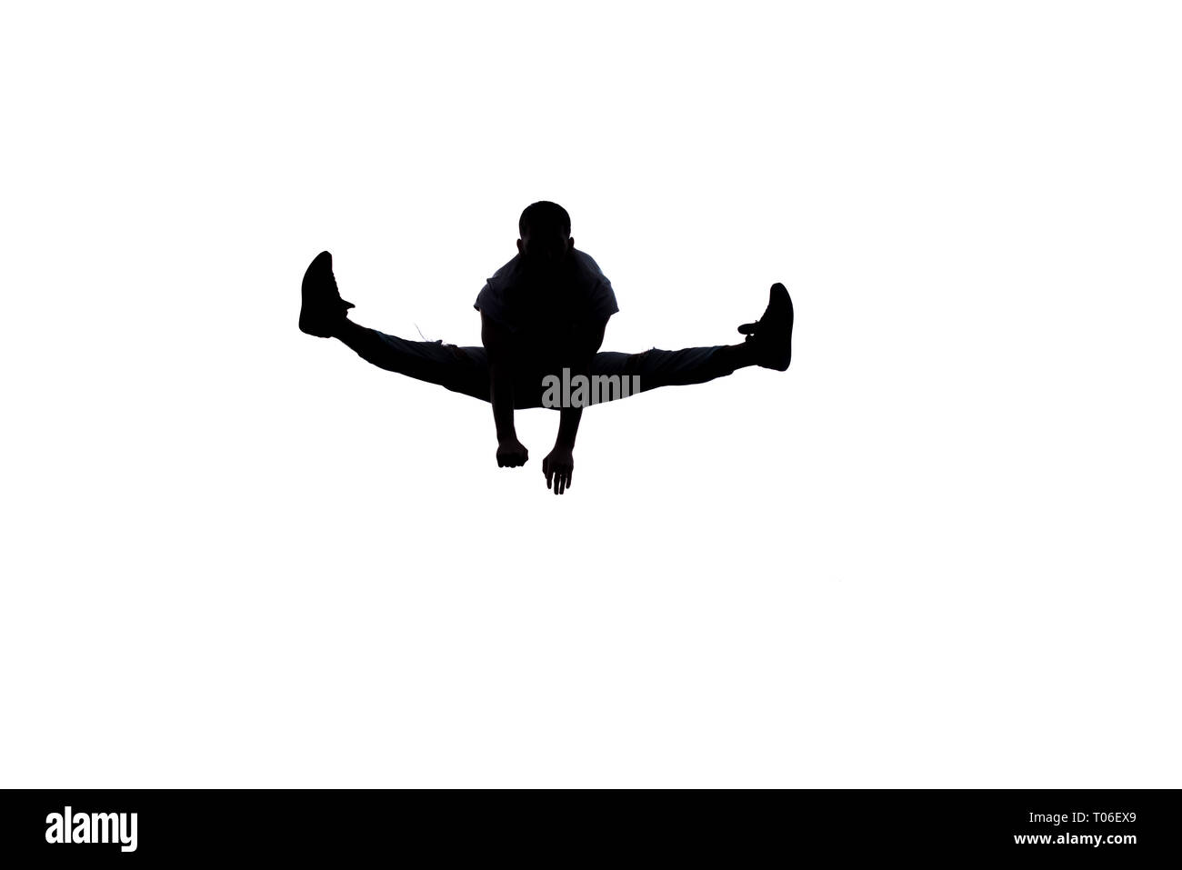 An urban guy is doing breakdance Stock Photo