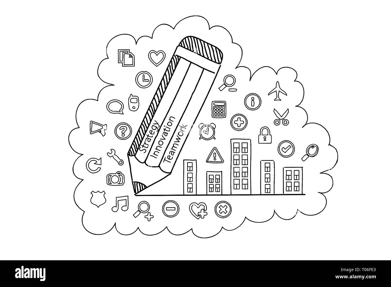 Business sketch on white Stock Photo - Alamy