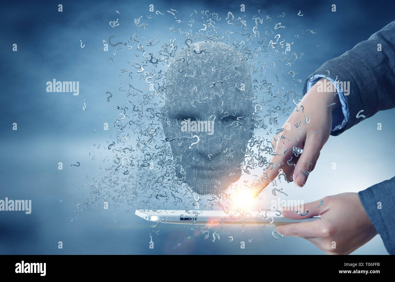 Artificial intelligence and future technologies. Mixed media Stock Photo