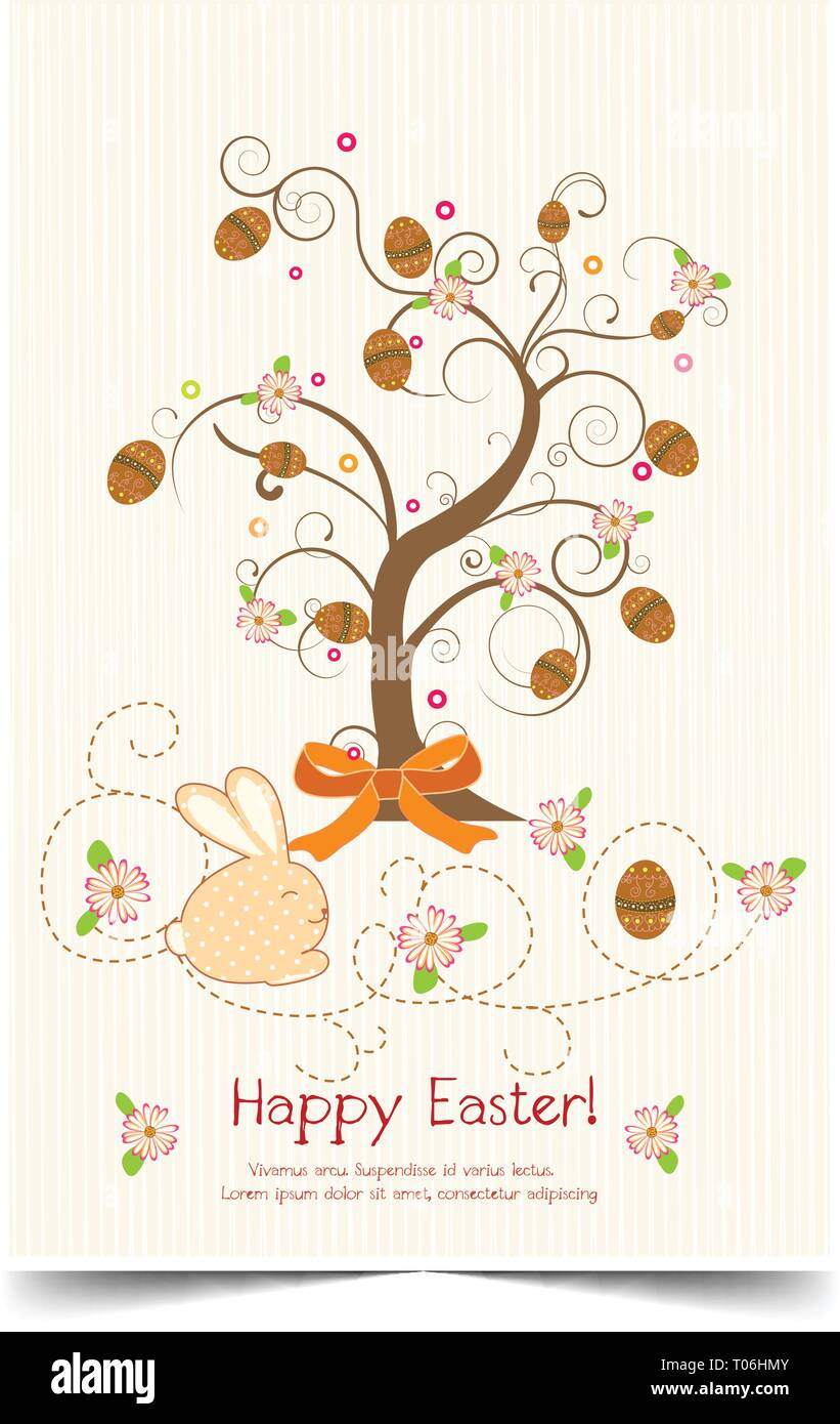Happy holiday Easter day card vintage egg with flowers vector ...
