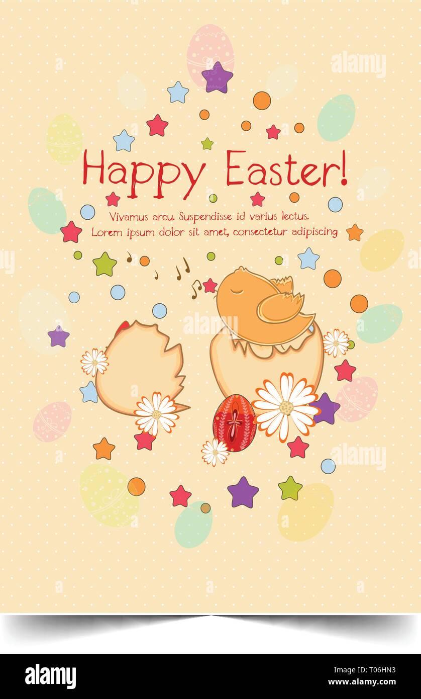 Happy holiday Easter day card vintage egg with flowers vector illustration graphic design Stock Vector