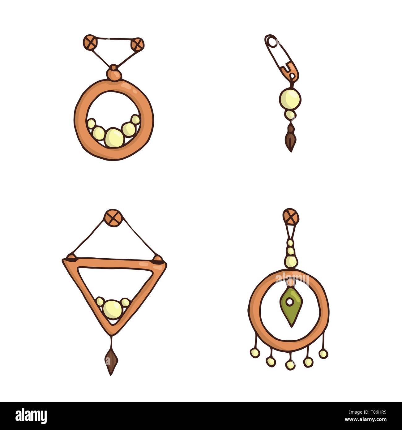 Dream hunters. Boho style. Vector Doodle illustration. Stock Vector