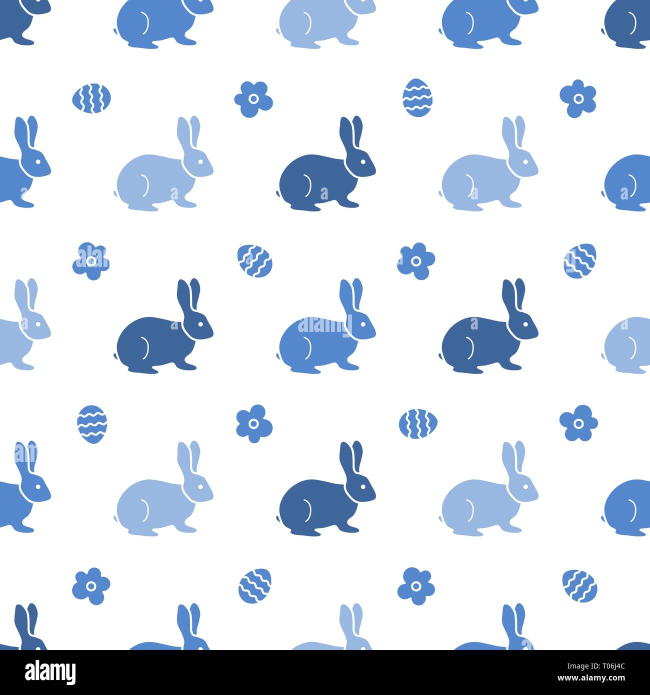 Seamless pattern with Easter Bunny - Seamless Pattern With Easter Bunny Happy Easter Festive Background Rabbits Hares Design For Banner Poster Or Print T06J4C 