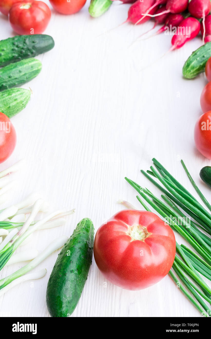 Fresh vegetables from the garden on a white background Stock Photo - Alamy