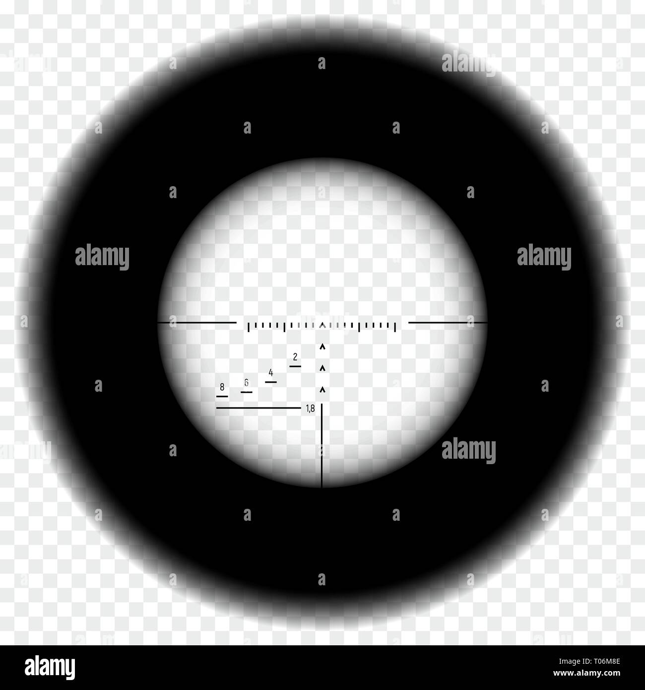 Sniper rifle scope view Stock Vector