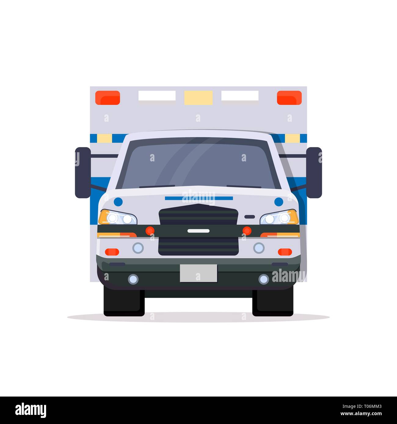 Front view of ambulance car  Stock Vector