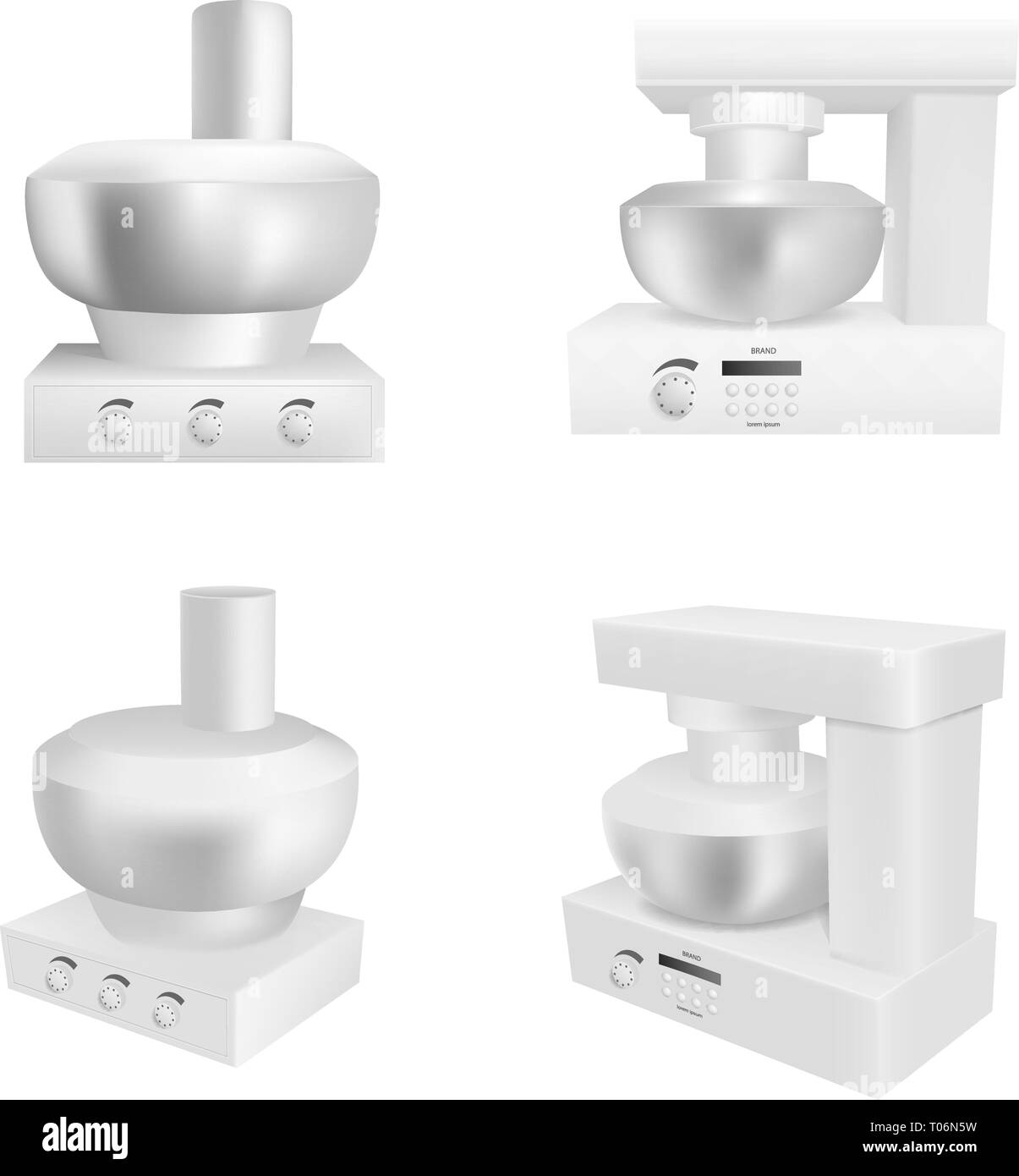 Food processor icons set, realistic style Stock Vector Image & Art - Alamy