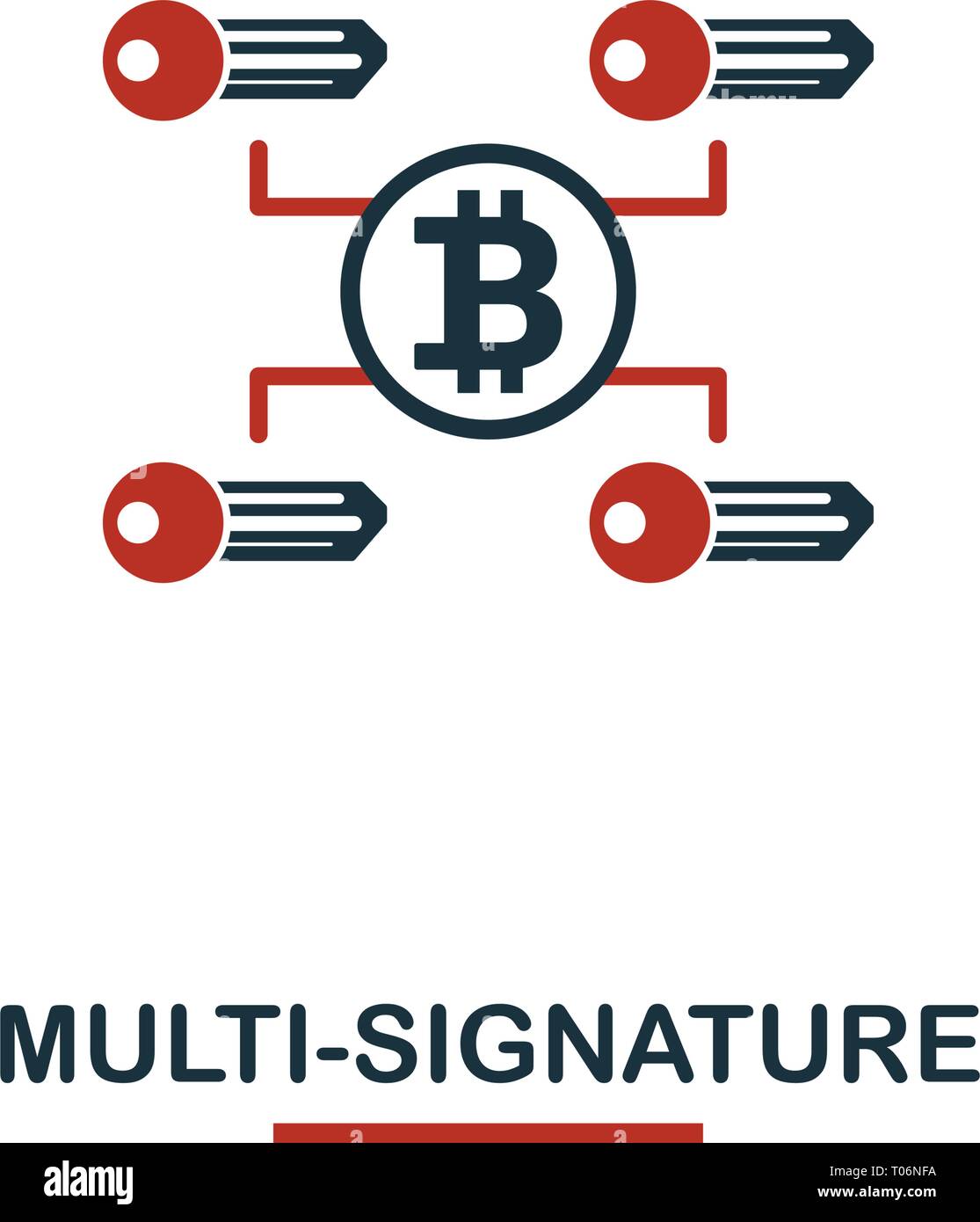 Multi-Signature icon. Creative two colors design from crypto currency icons collection. Simple pictogram multi-signature icon for web design, apps, so Stock Vector