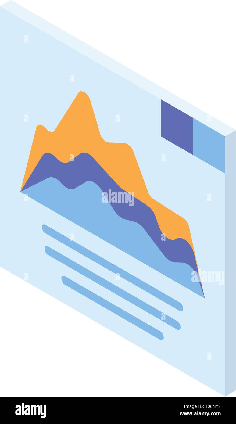 Graph panel icon, isometric style Stock Vector