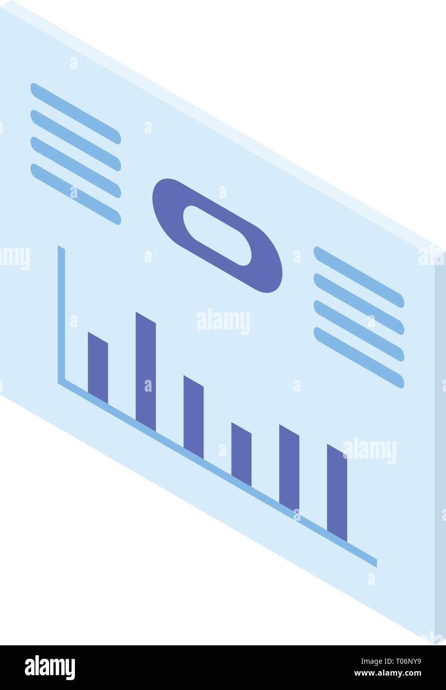 Diagram bar panel icon, isometric style Stock Vector