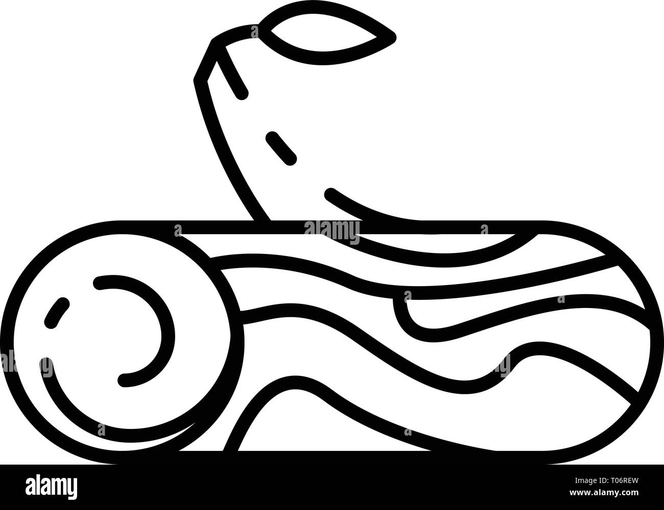 Tree stump bar icon, outline style Stock Vector