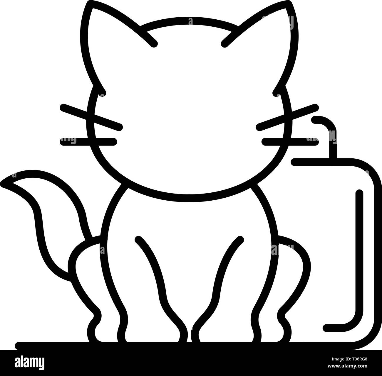 Doodle outline cat icon Royalty Free Vector Image