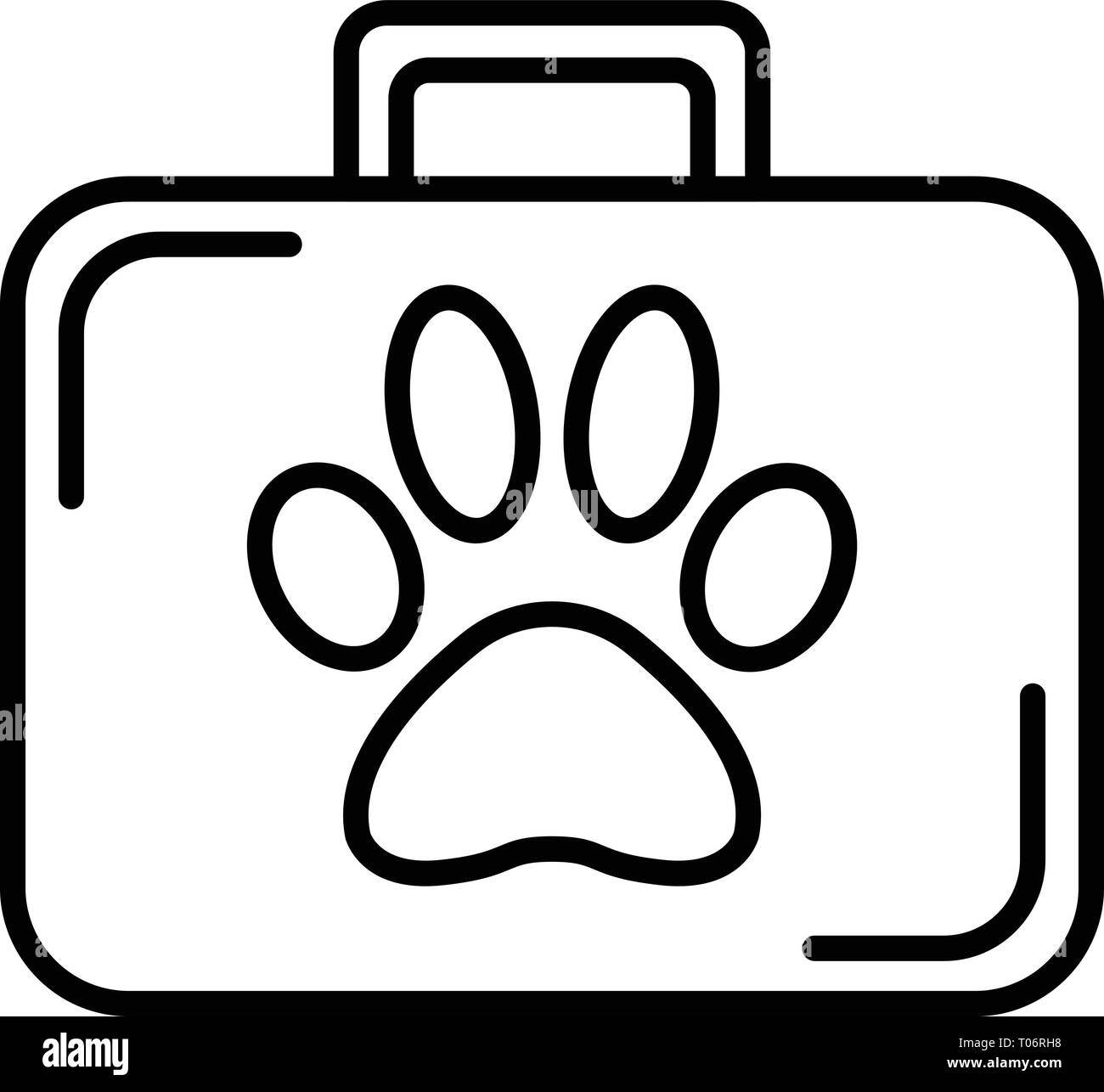 First pet aid kit icon, outline style Stock Vector