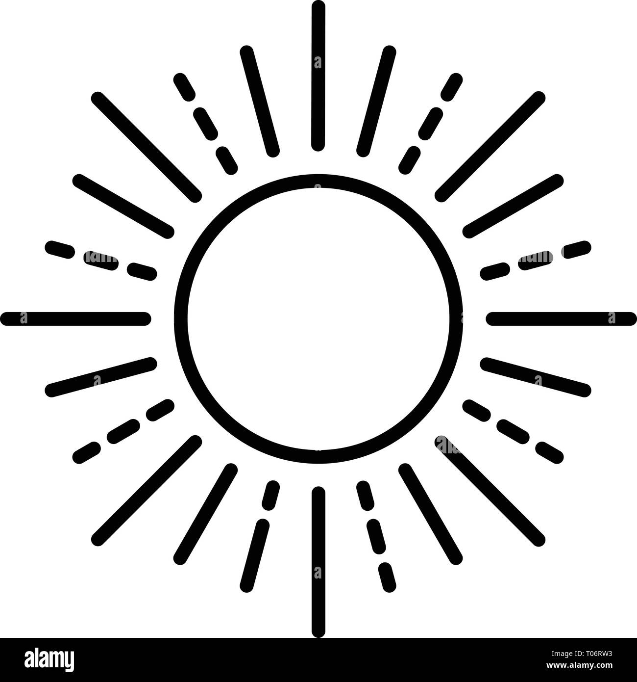 Summer sun icon, outline style Stock Vector