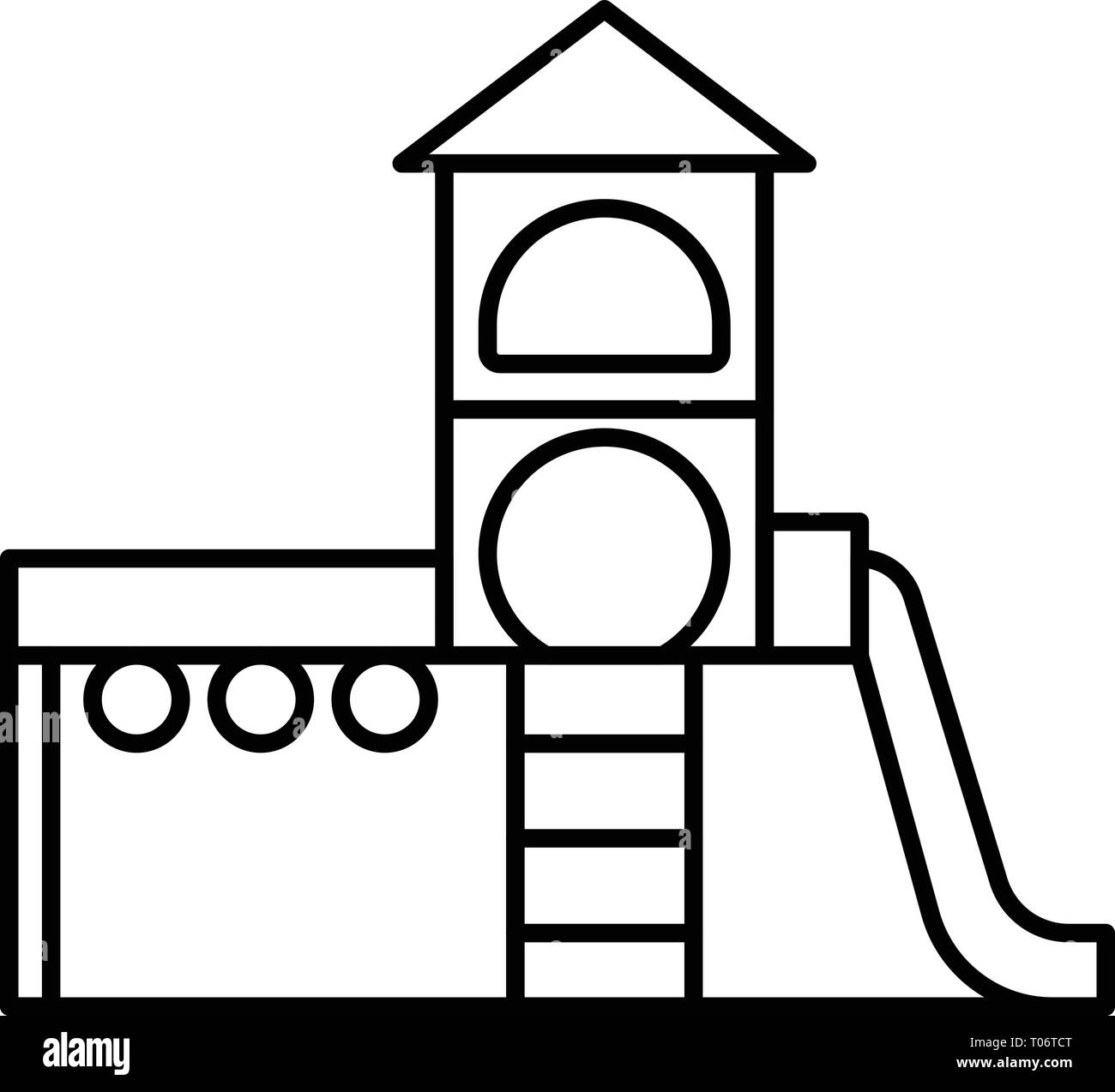 Kid playground complex icon, outline style Stock Vector