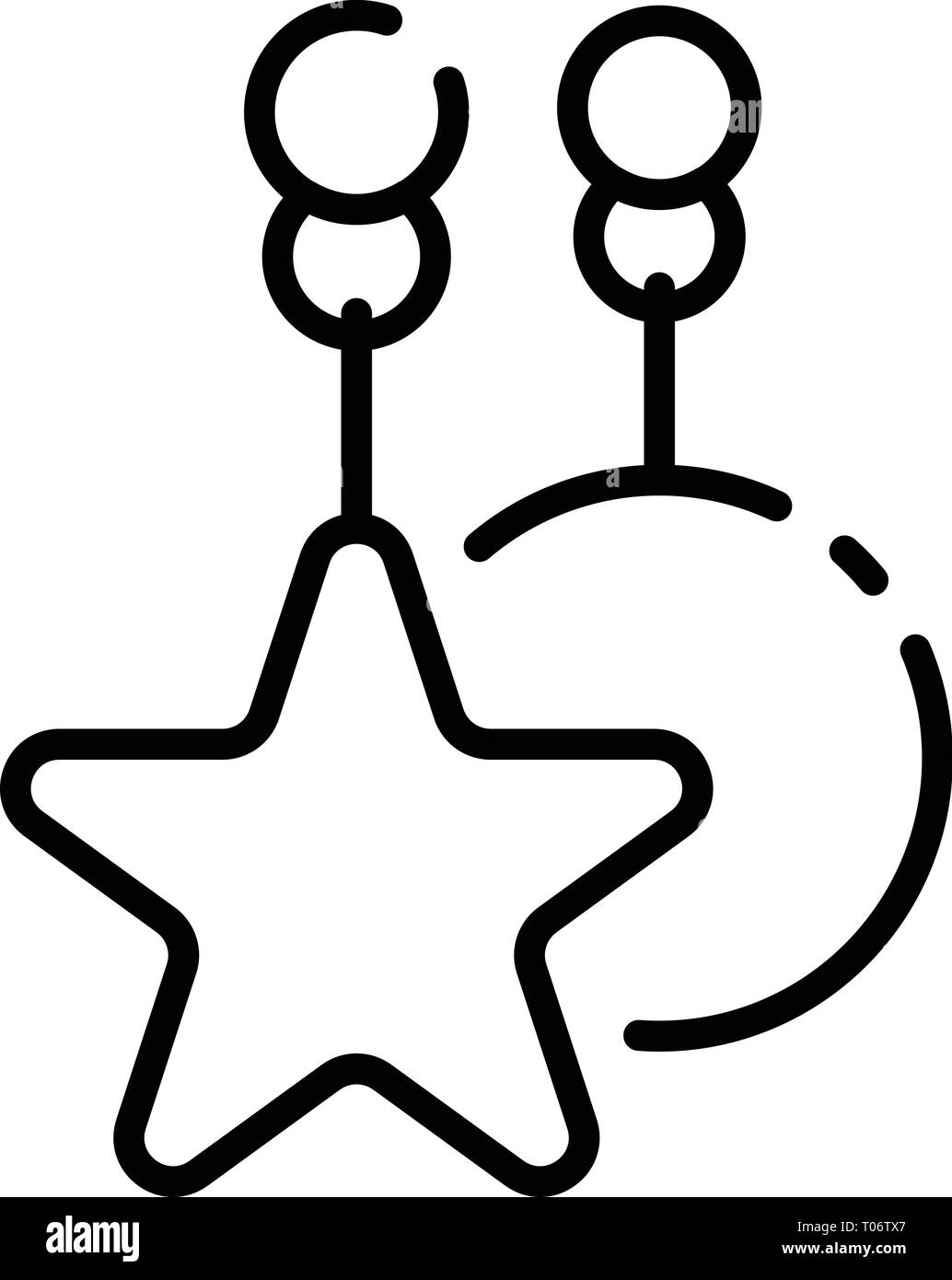 Star crib toy icon, outline style Stock Vector