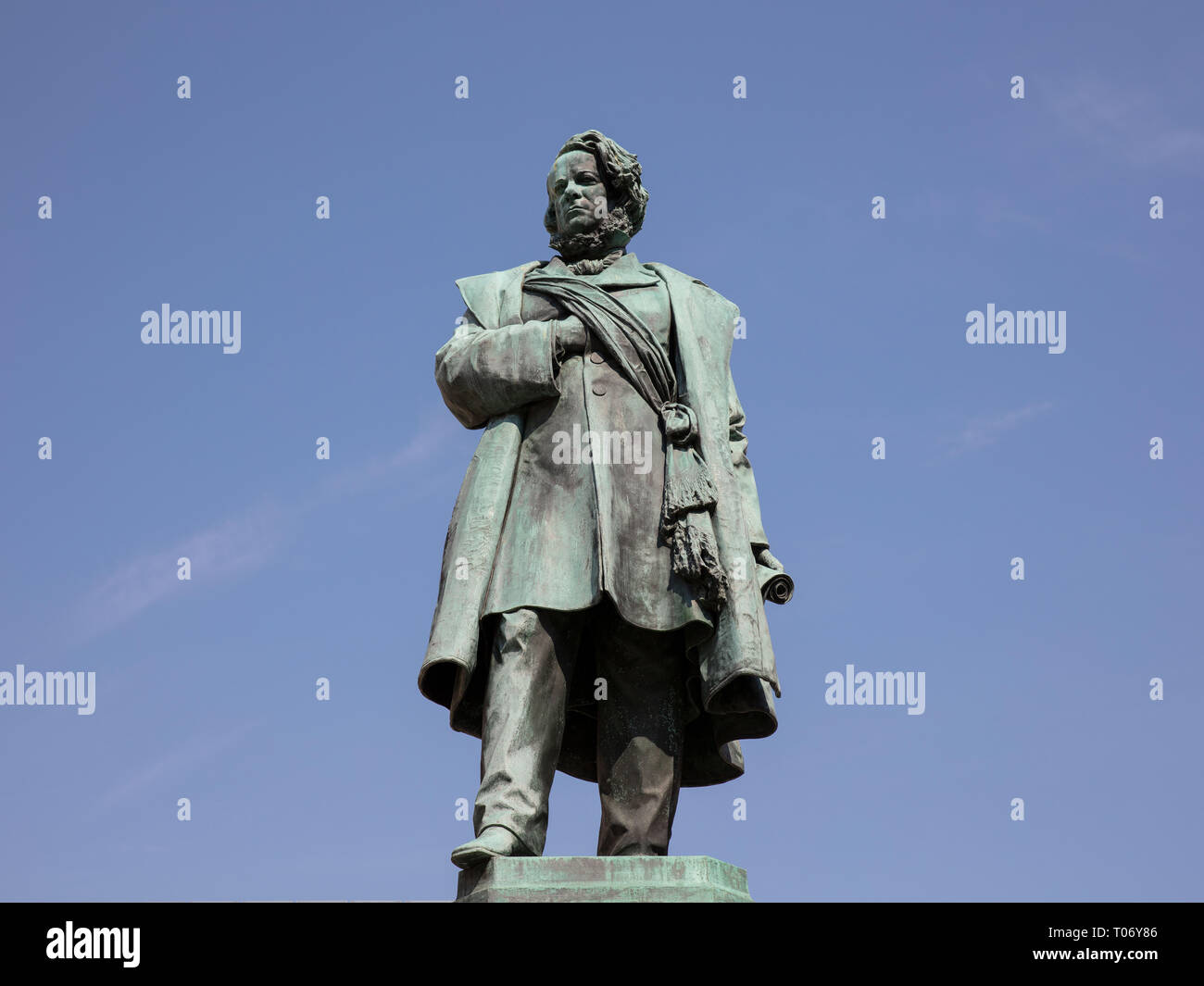 The statue located at the famous center Daniele Manin (1804-1857), revolutionary, imprisoned by the Austrians in 1848. Stock Photo