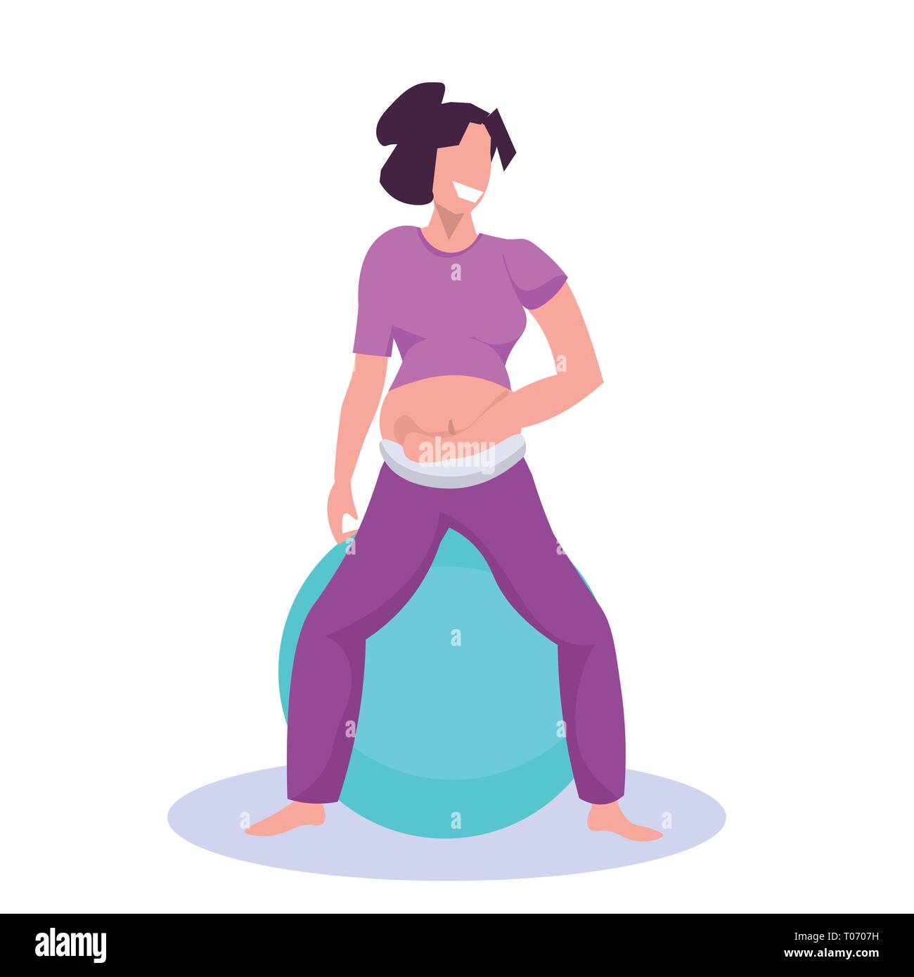 Pregnant exercise vector cartoon hires stock photography and images