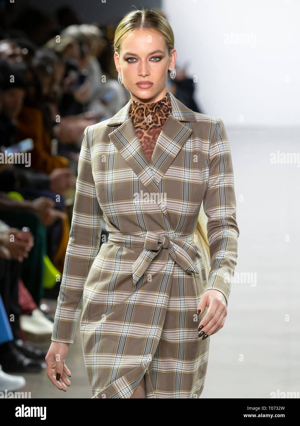New York, New York - February 10, 2019: Hannah Ferguson walks the
