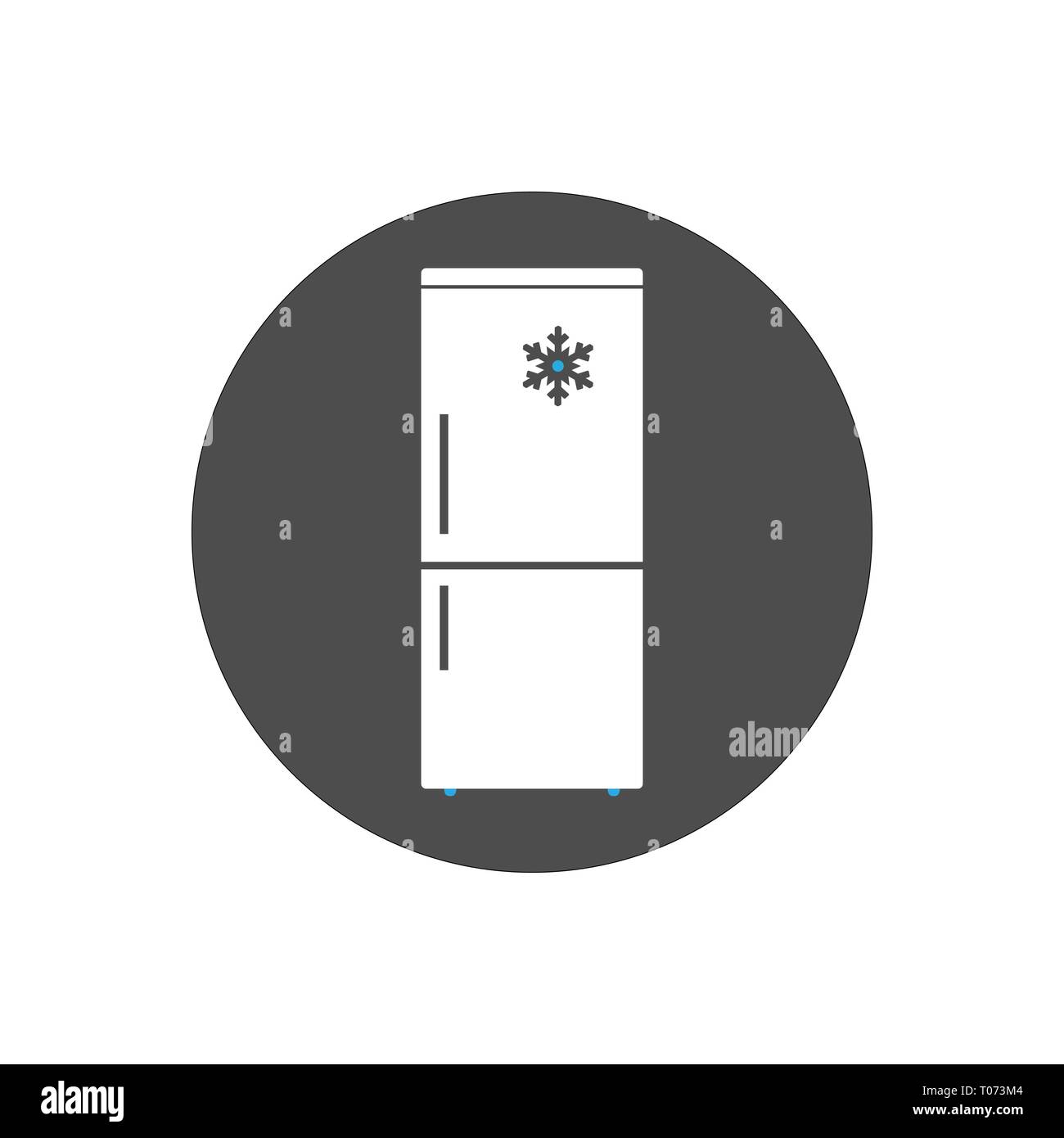 Vector illustration, flat design. Freezer refrigerator icon Stock Vector