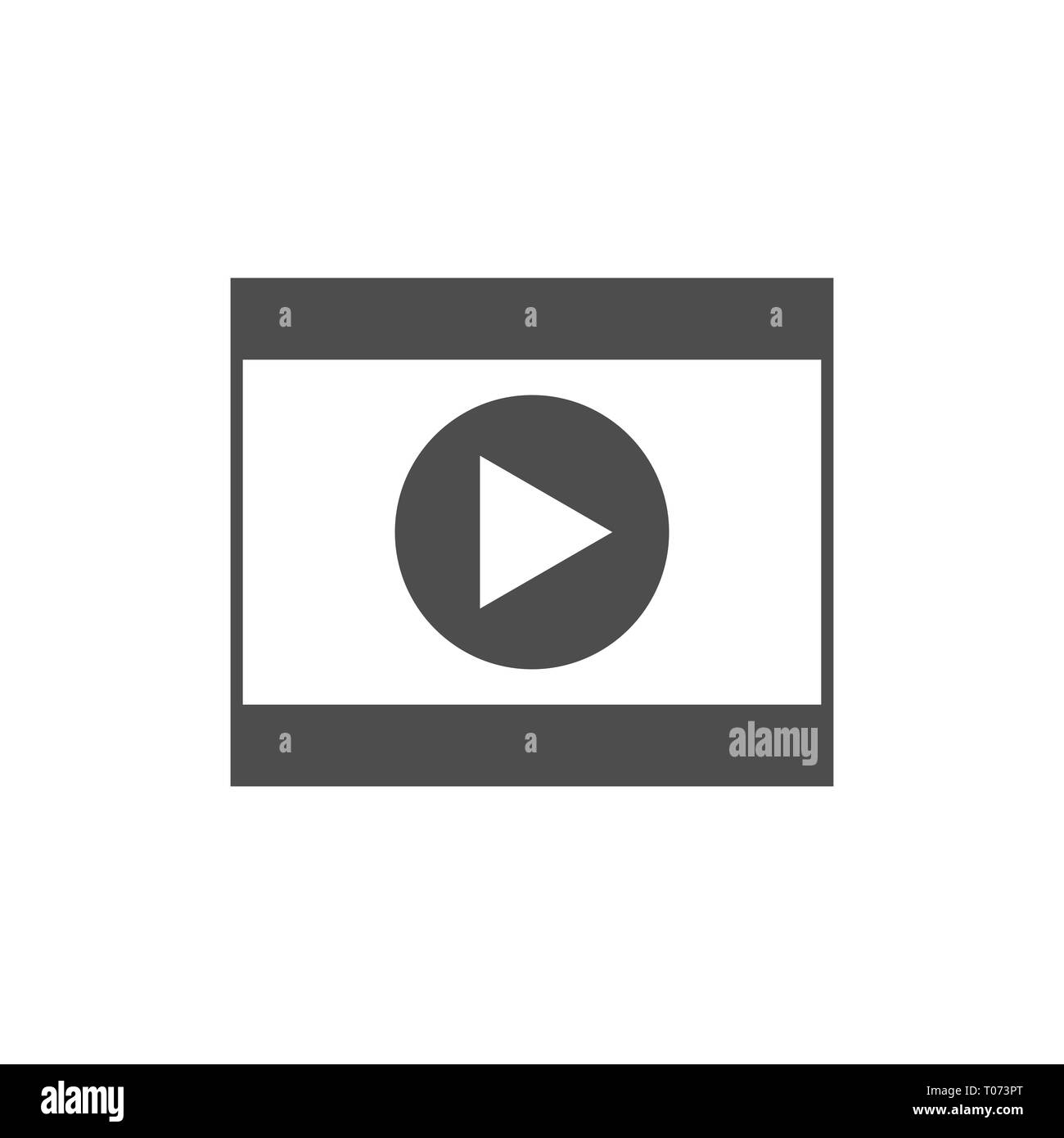 Video player icon. Vector illustration, flat design. Stock Vector