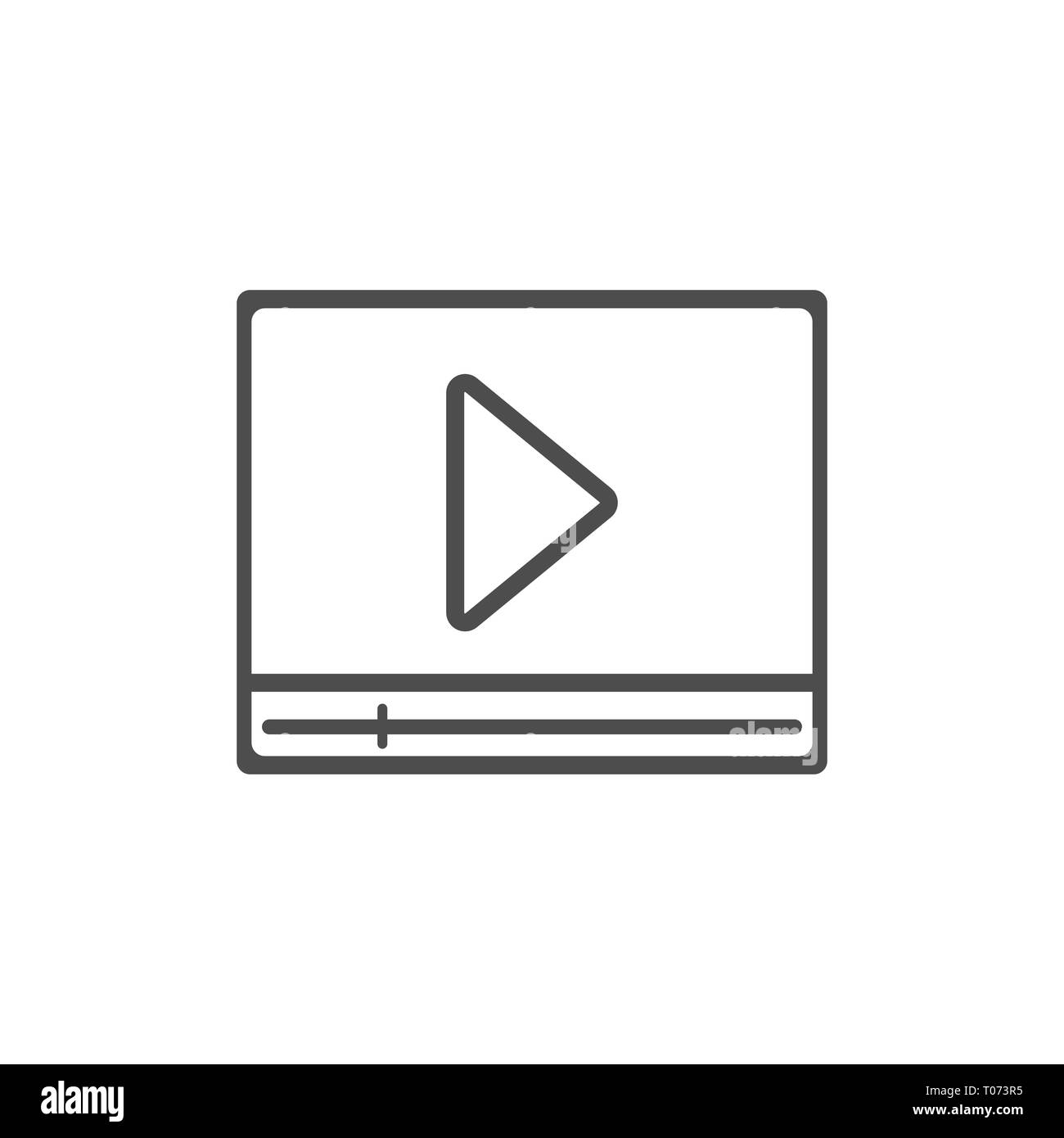 Video player icon. Vector illustration, flat design. Stock Vector