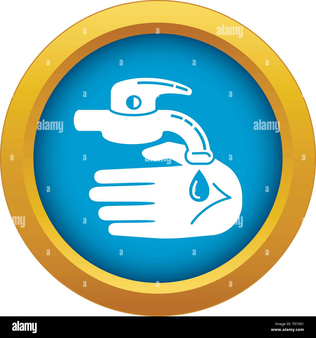 Hand water tap icon blue vector isolated Stock Vector Image & Art - Alamy