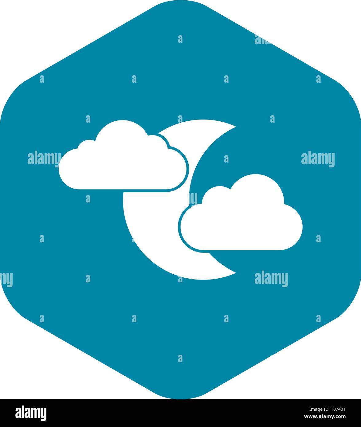 Moon and clouds icon, simple style Stock Vector Image & Art - Alamy