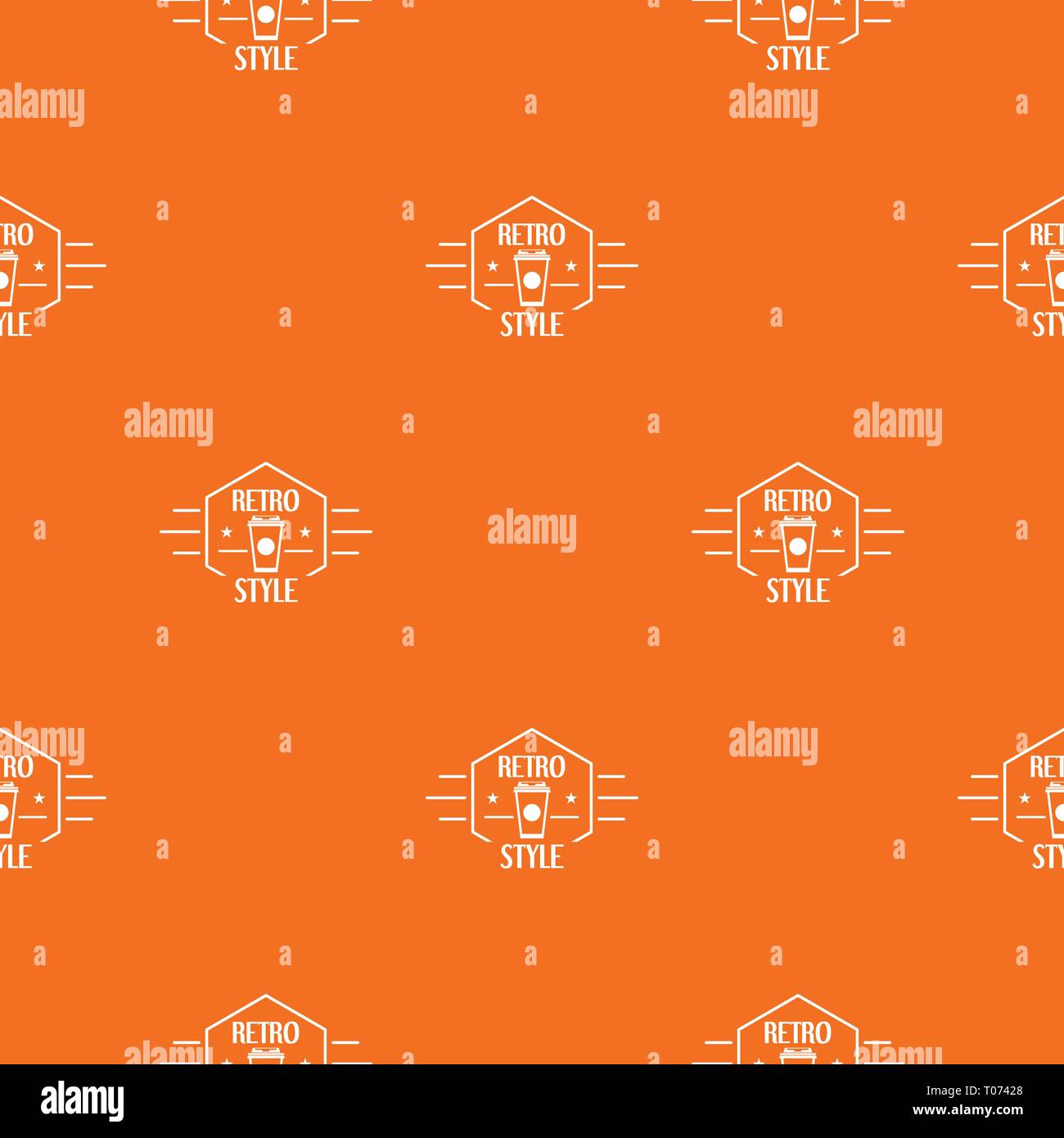 Retro style pattern vector orange Stock Vector