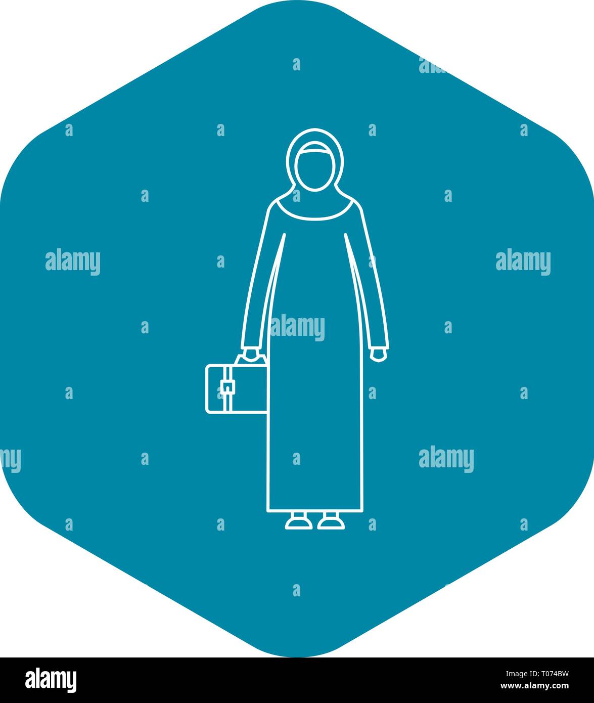 Arabic woman icon, outline style Stock Vector Image & Art - Alamy