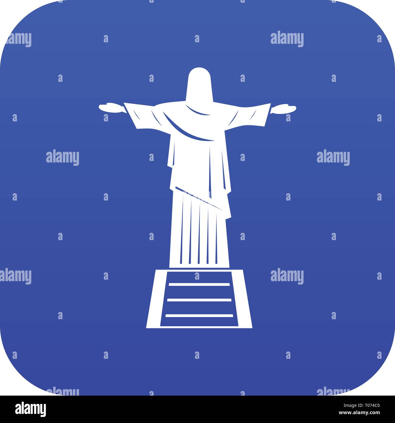 The Christ the Redeemer statue icon digital blue Stock Vector Image ...