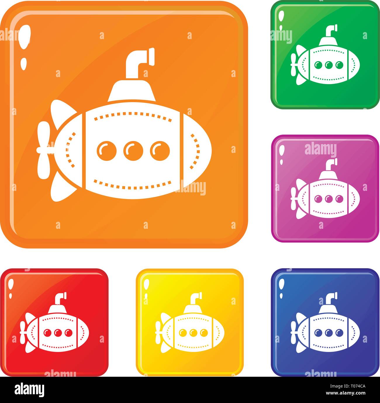 Big bathyscaphe icons set vector color Stock Vector Image & Art - Alamy