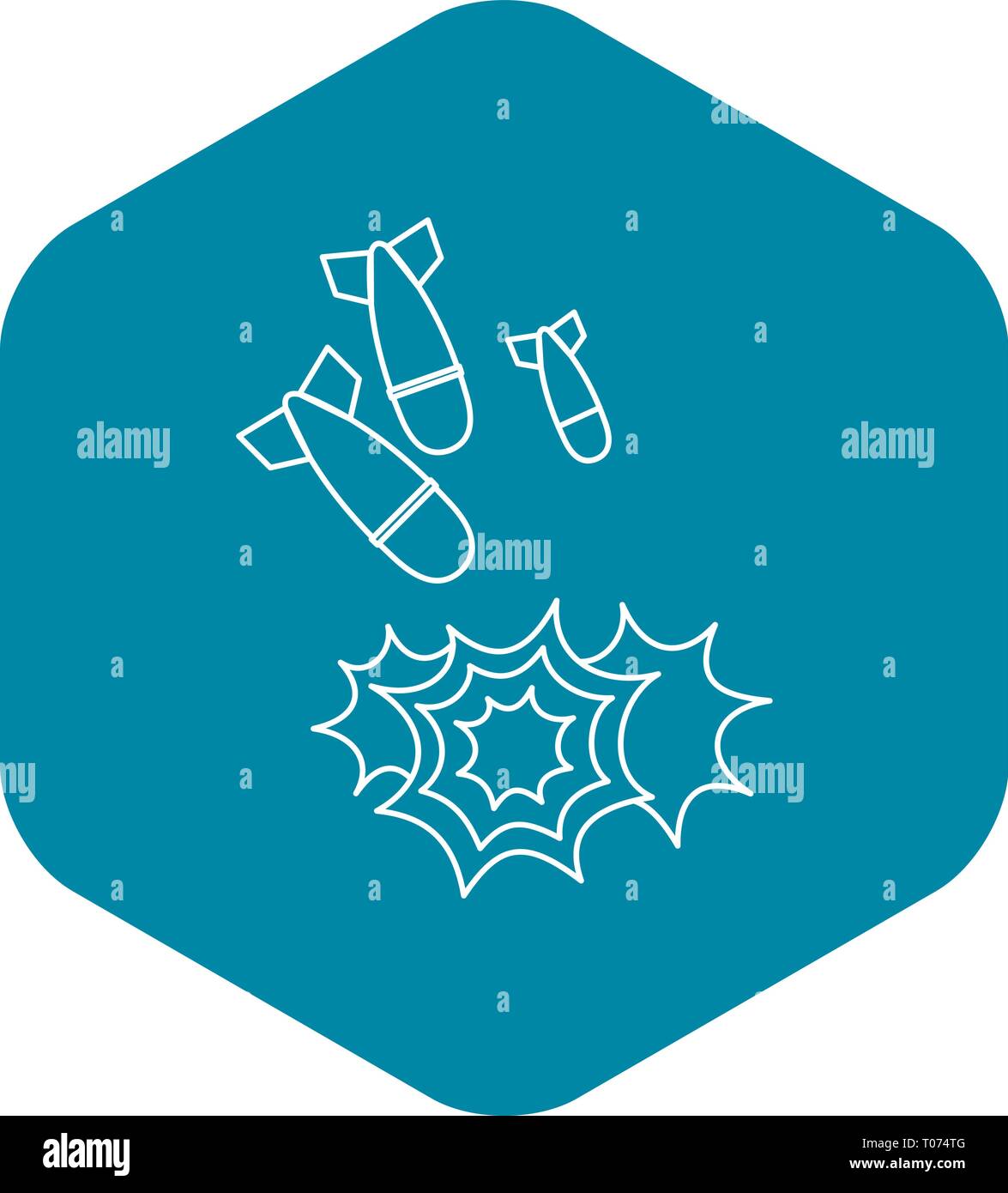 Bomb icon, outline style Stock Vector