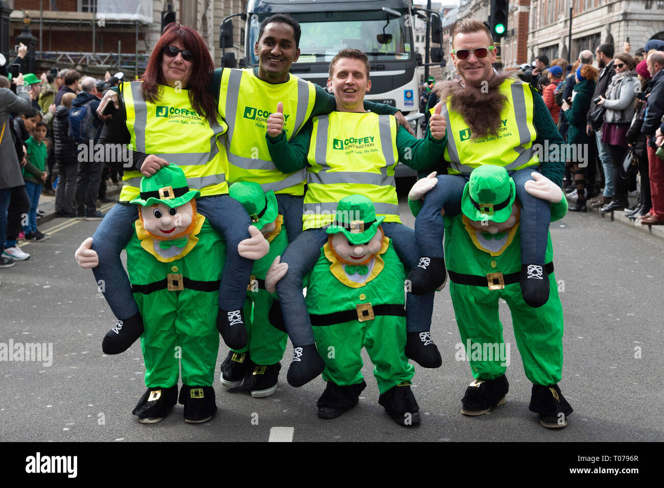 London, Britain. 17th Mar, 2019. Performers take part in the St. Patrick's Day Parade in London, Britain, on March 17, 2019. Credit: Ray Tang/Xinhua/Alamy Live News Stock Photo