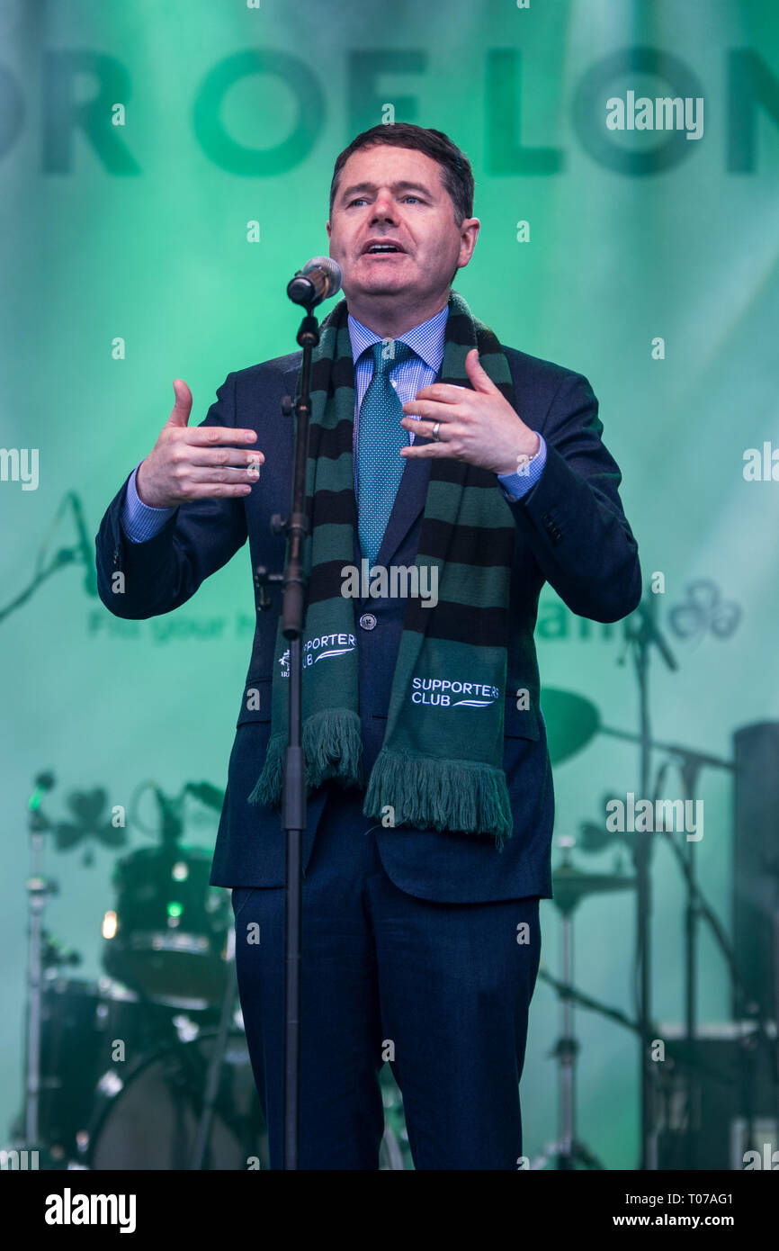 Paschal Donohue, Irish Minister for finance seen during the parade. The