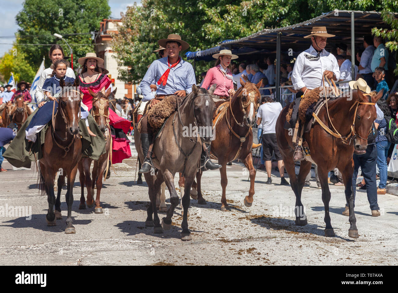 Gauchos (Cowboys) seen riding their horses at the  