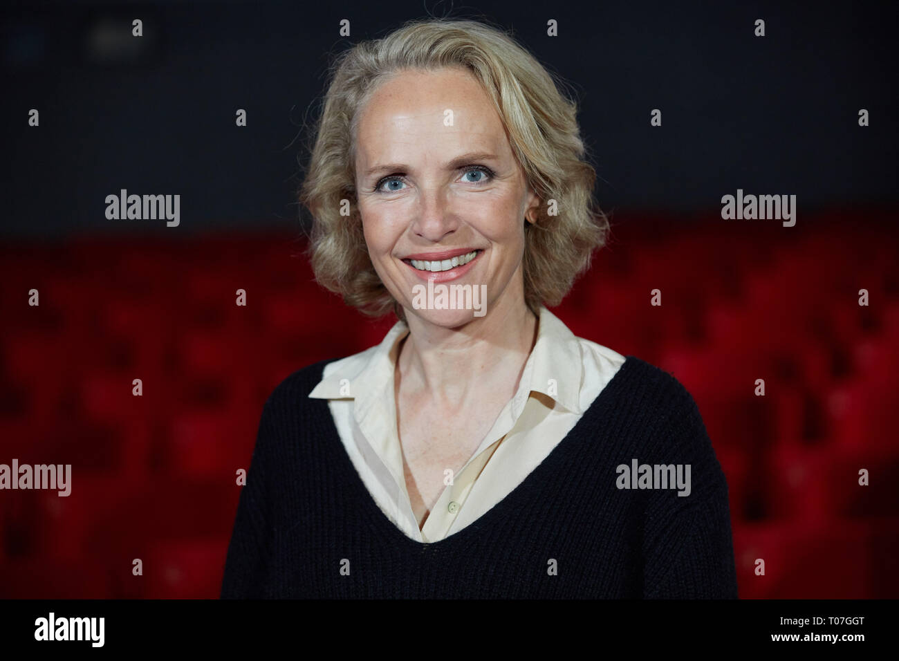 Hamburg, Germany. 18th Mar, 2019. Juliane Köhler, German actress, is standing in the Abaton cinema during a photo session on the German-French film project 'Eden'. The six-part is broadcast in May on arte and in the first. Credit: Georg Wendt/dpa/Alamy Live News Stock Photo