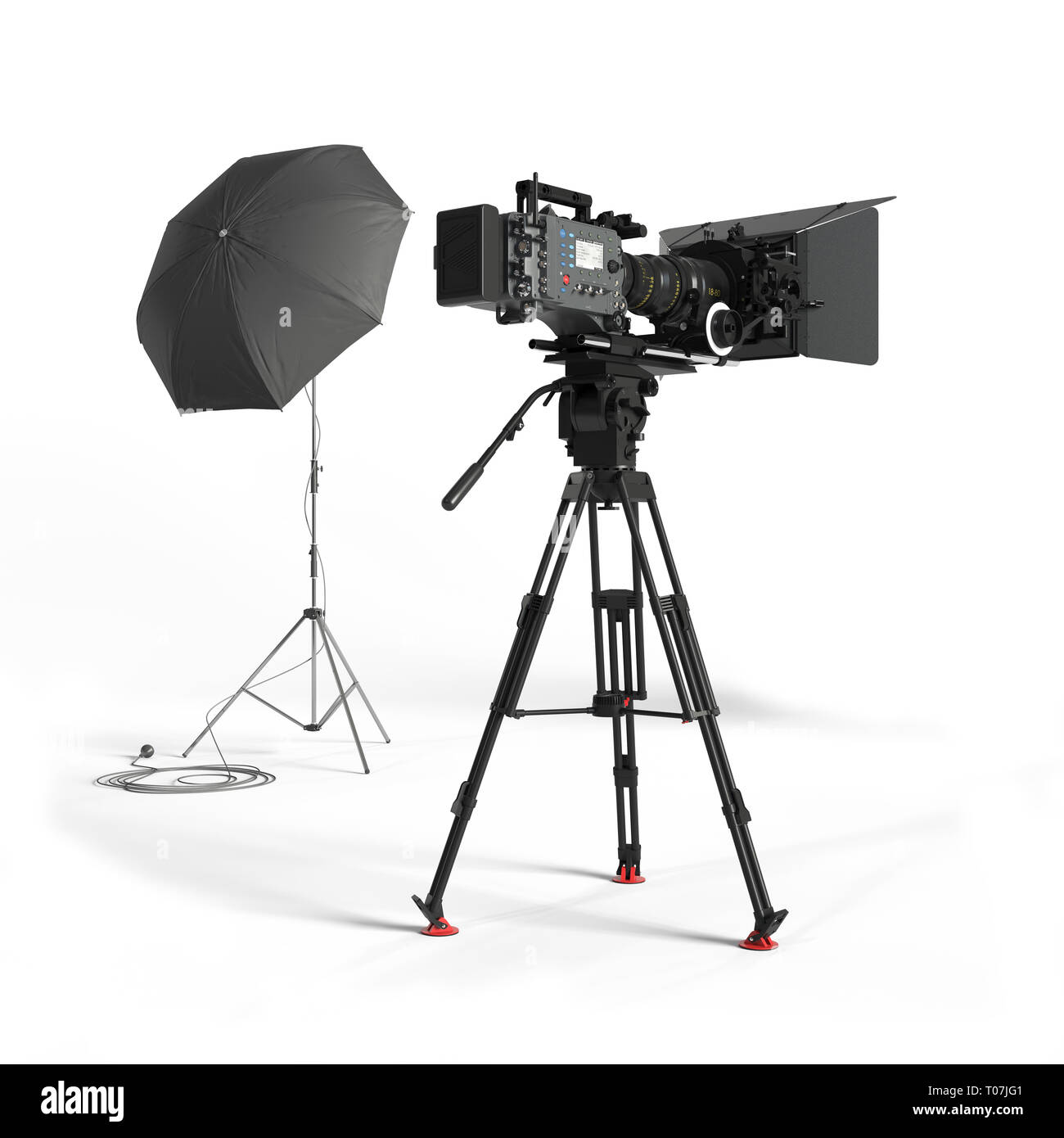 Photo studio equipment isolated 3d rendering illustration Stock Photo