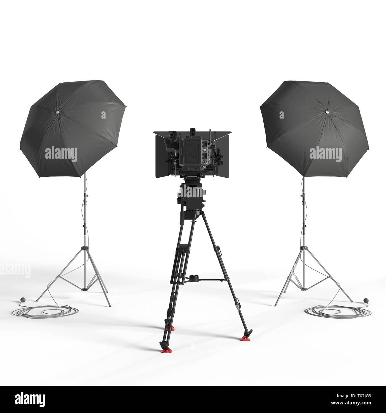 Photo studio equipment isolated 3d rendering illustration Stock Photo