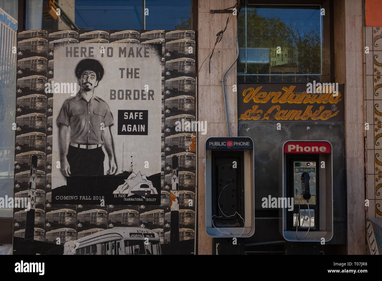 The el paso transnational trolley project hires stock photography and