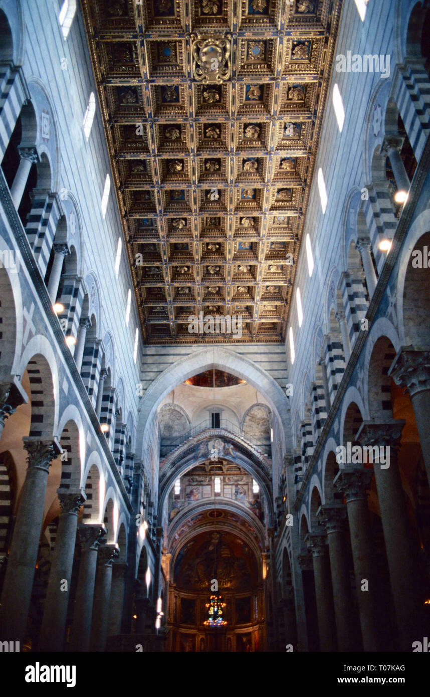 The nave ceiling,Duomo,Pisa,Italy Stock Photo