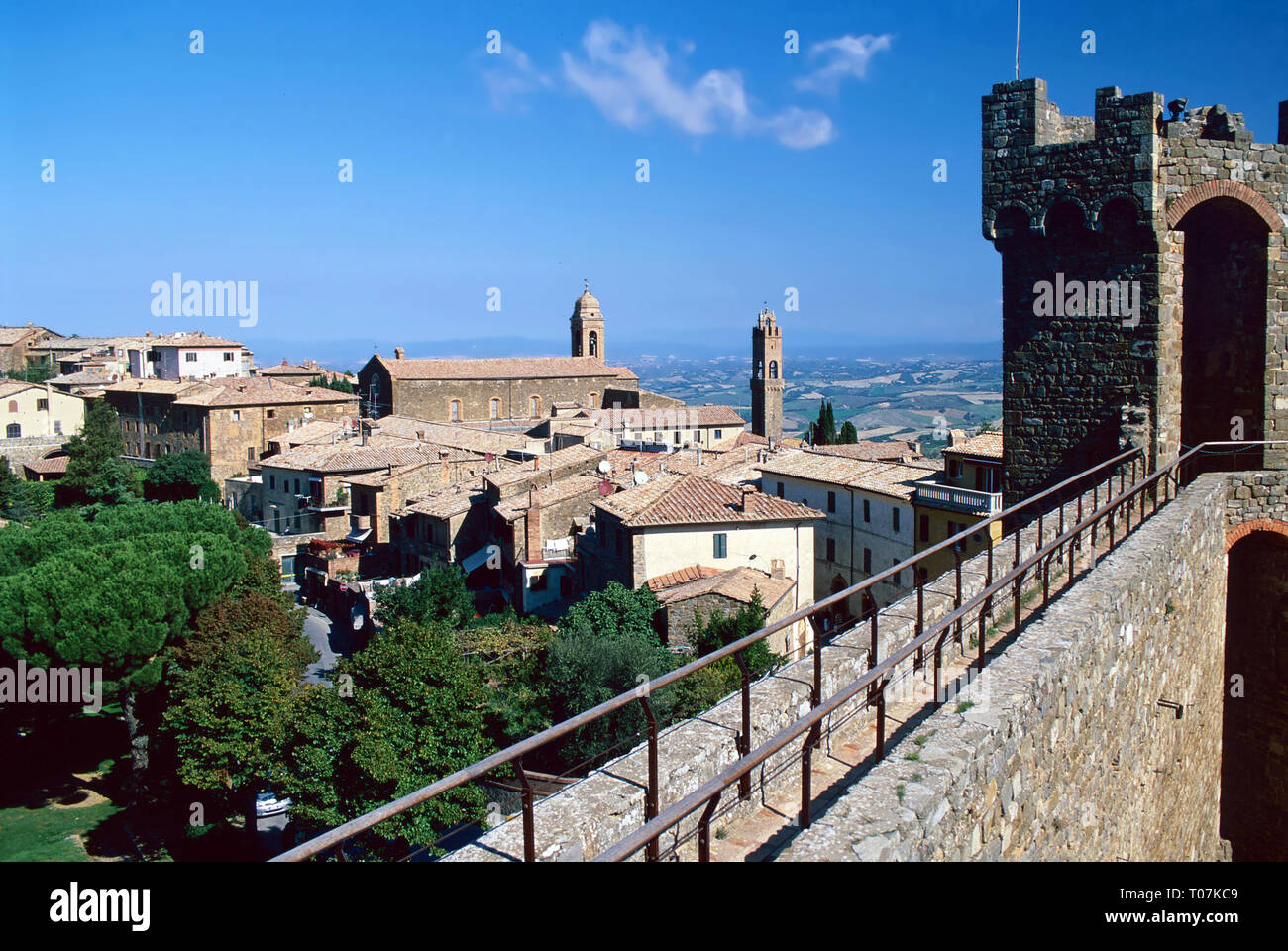 View of Montalcino from walls of the Fortezza,Tuscany,Italy Stock Photo