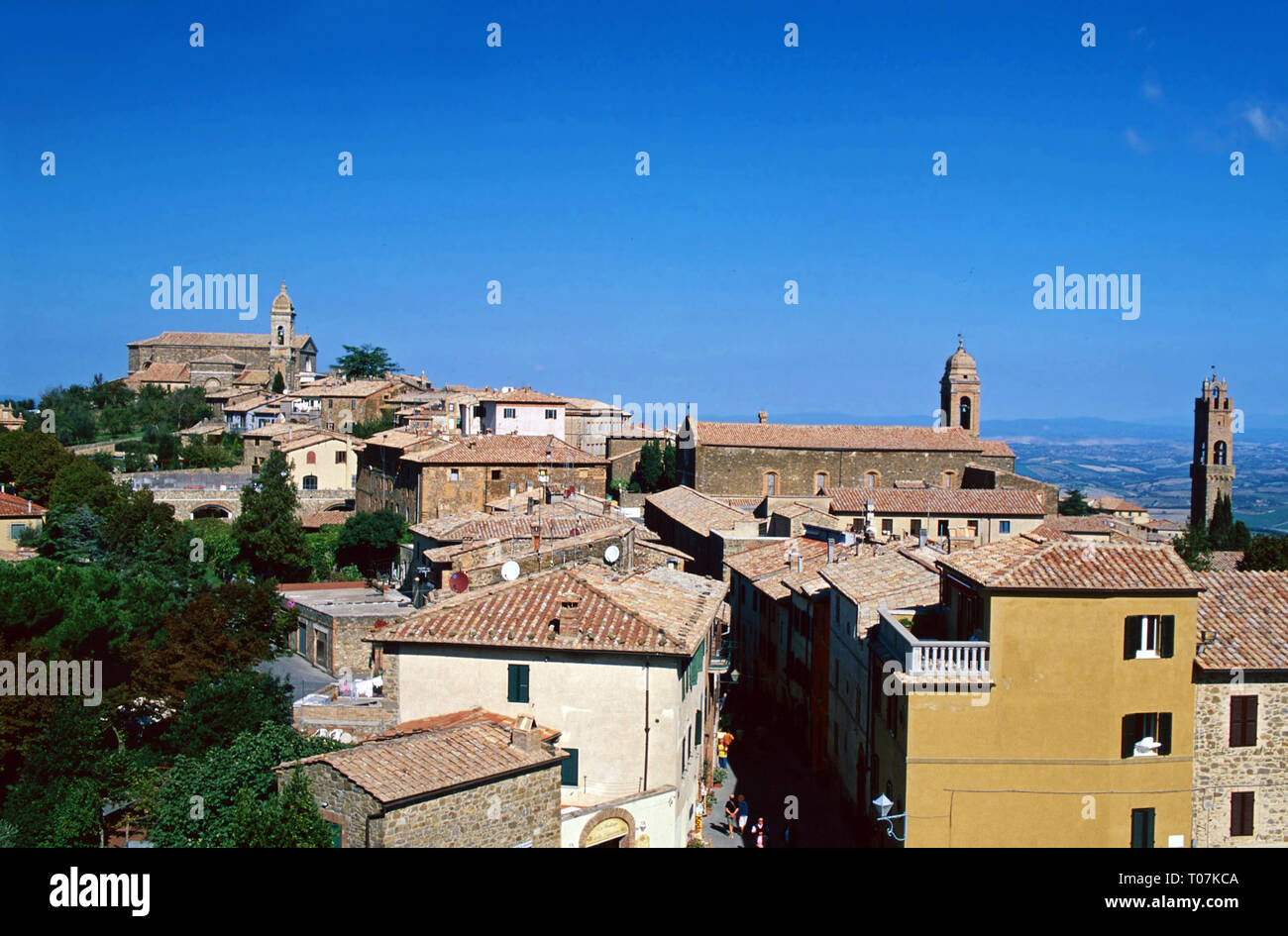 View of Montalcino from Fortezza walls,Tuscany,Italy Stock Photo