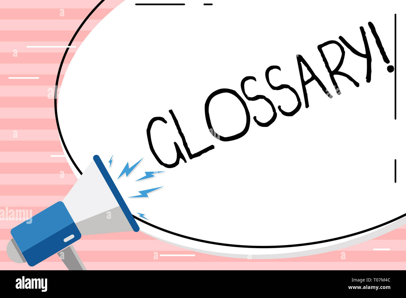 Conceptual hand writing showing Glossary. Concept meaning Alphabetical