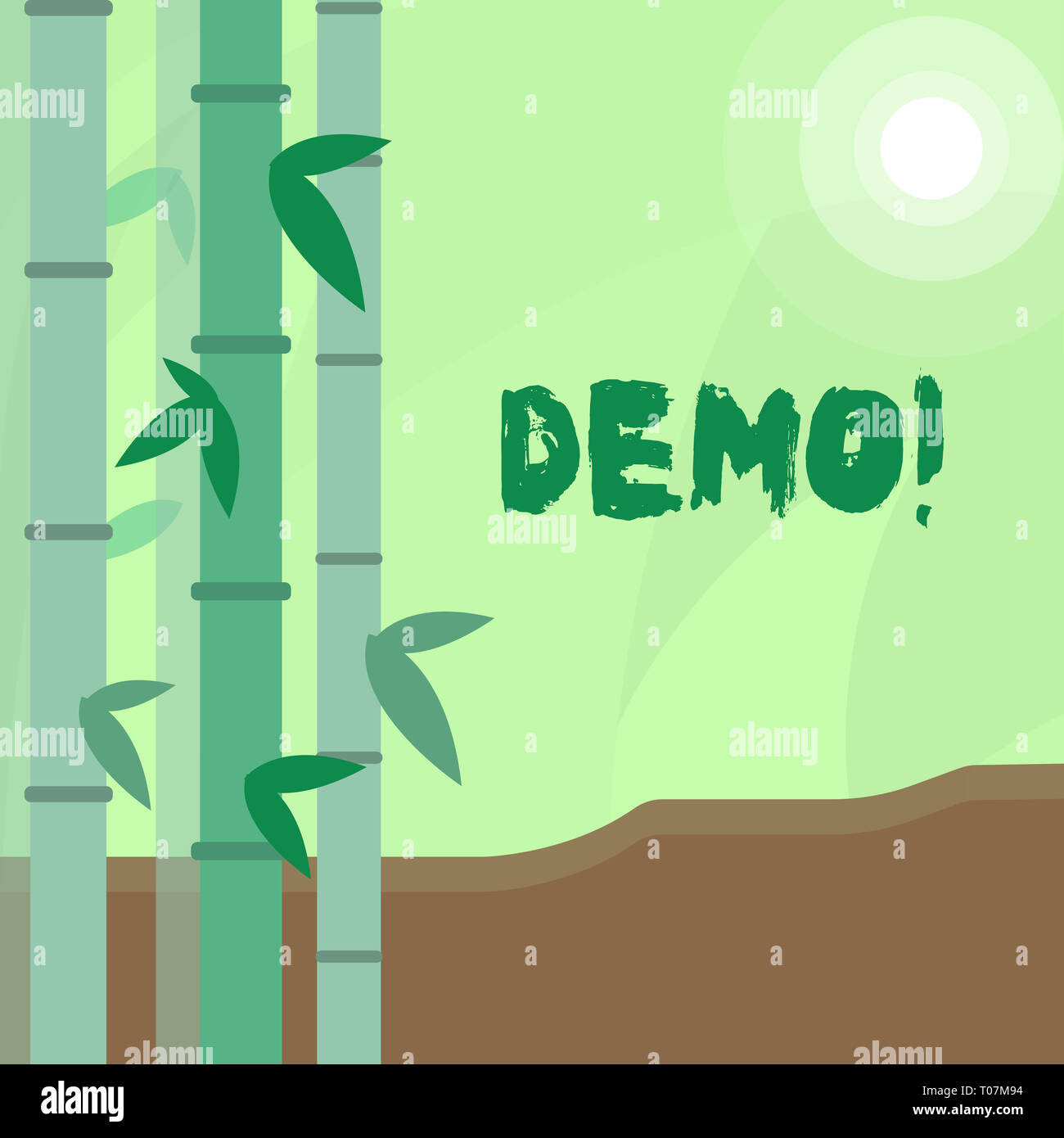 Conceptual Hand Writing Showing Demo Concept Meaning Trial Beta Version Free Test Sample Preview Of Something Prototype Colorful Set Of Leafy Bamboo Stock Photo Alamy
