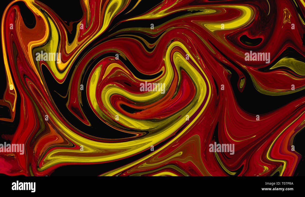 Red liquid wave texture background. Abstract marble art for design. Stock Photo