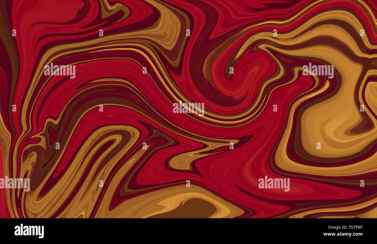Red liquid wave texture background. Abstract marble art for design. Stock Photo