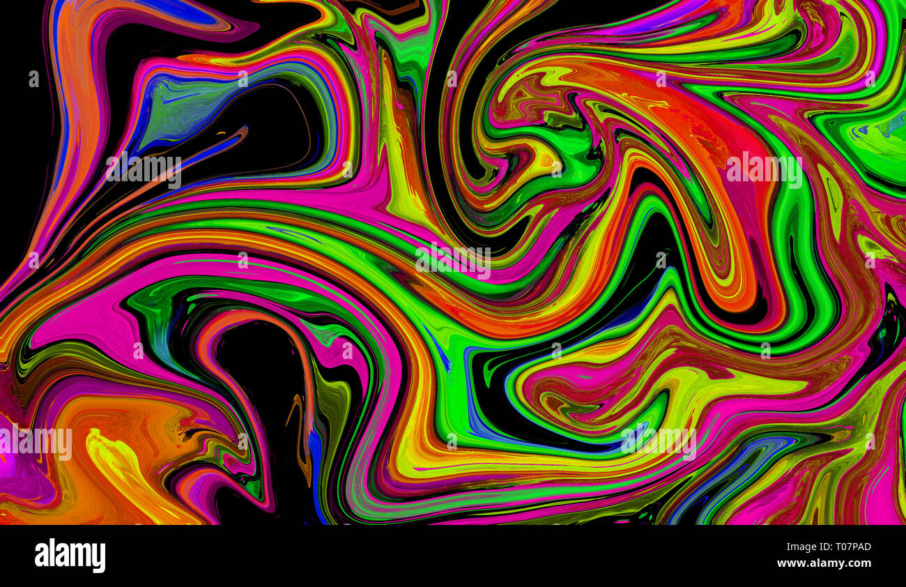 Abstract background with psychedelic painting art in vivid colors.  Marbleized bright effect with fluid colors, background for wallpapers Stock  Photo - Alamy