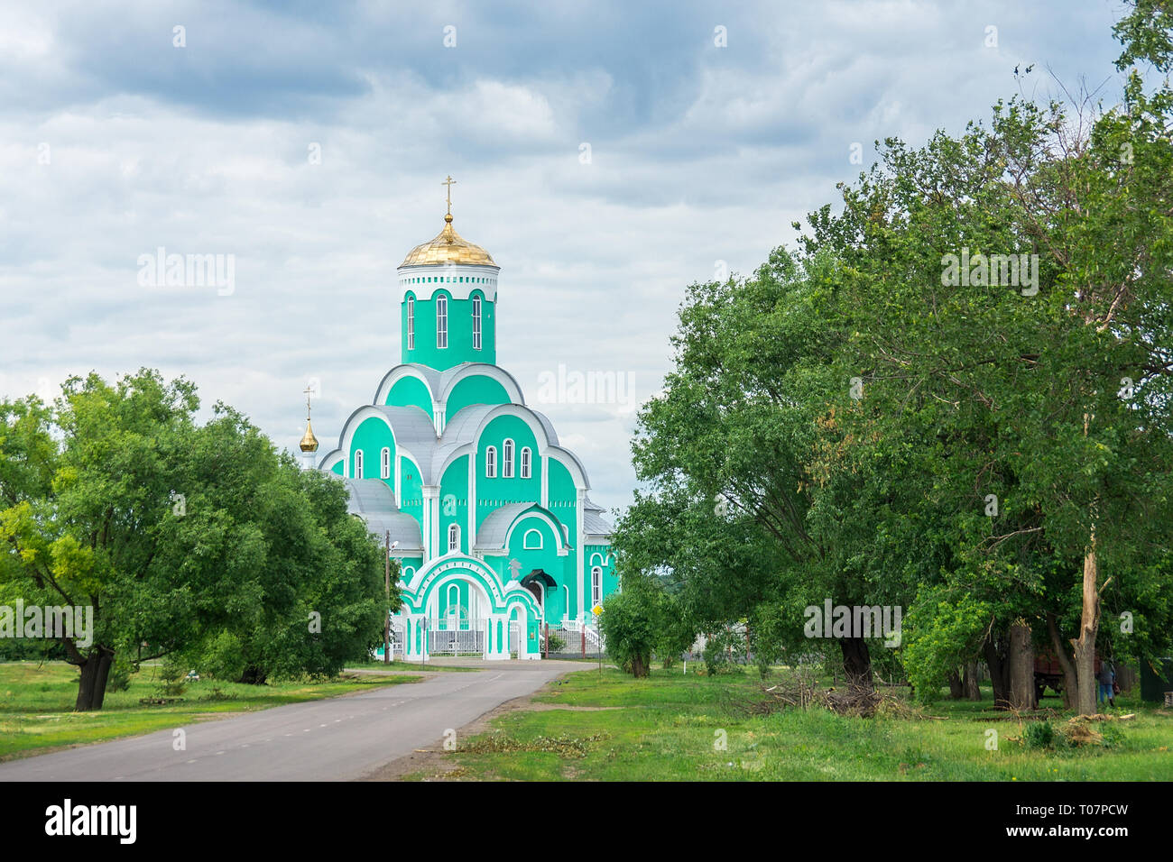 beautiful church in the Tambov region against the sky Stock Photo