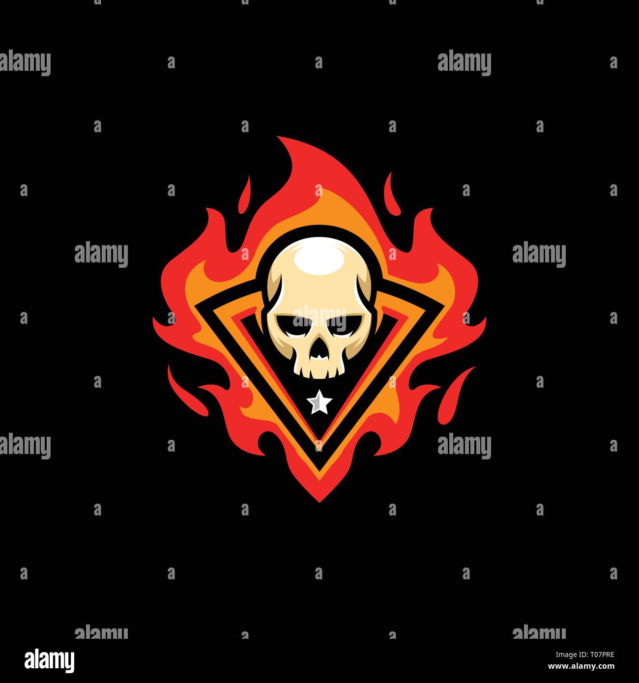 Skull Fire illustration vector template. Suitable for Creative Industry, Multimedia, entertainment, Educations, Shop, and any related business Stock Vector